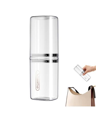 Travel toothbrush box travel toothbrush holder toothbrush cup box for on the goToothpaste storage box portable toilet article storage organizer for camping school business trip transparent