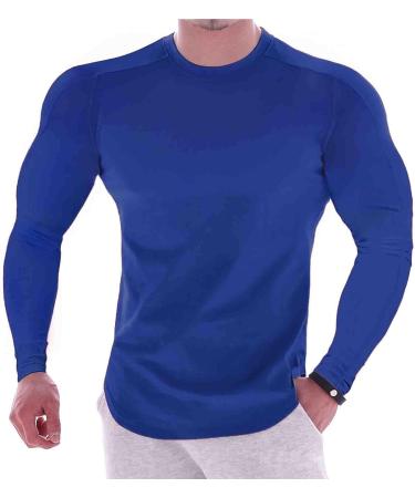 Mens Long Sleeve Compression Workout T-shirt Slim Fit - Quick Dry Athletic Tee | Medium - Buy Online on GoSupps.com