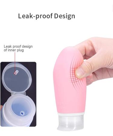 Leakage-Proof 100ml Travel Bottles Set - 4 Silicone Toiletry Containers in Pink & Gray | Perfect for Travel & Carry-On - Buy Online on GoSupps.com