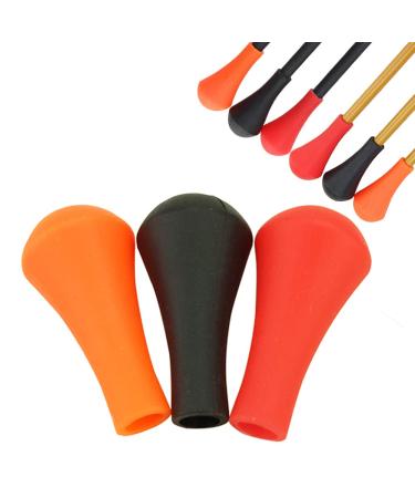 AMEYXGS 24pcs Archery Traditional Rubber Blunt Arrow Points 6mm and 8mm Soft Safe Arrow Tips Glue-On Field Arrowheads for Beginner Teenager Target Shooting Practice Accessory orange 8mm