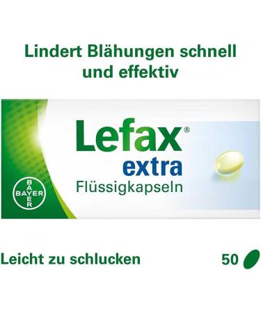 Lefax Extra Liquid Capsules for Flatulence & Gas Relief - 50 Easy-to-Swallow Capsules (1 Pack) - International Shipping Available - Buy Online on GoSupps.com