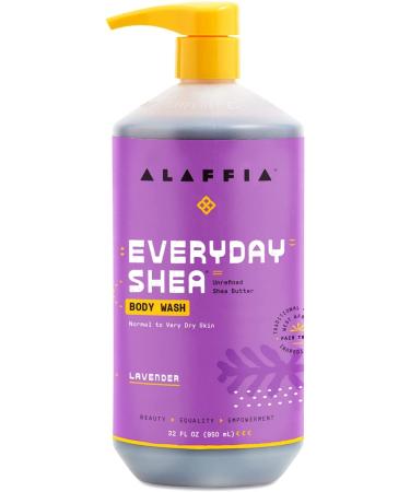 Alaffia Everyday Shea Body Wash Normal to Very Dry Skin Lavender 32 fl oz (950 ml) - Buy Online on GoSupps.com