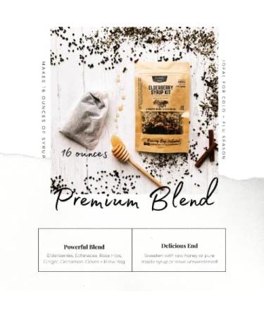 Elderberry Syrup Kits 2X - Organic DIY Ingredients - Elderberries, Rosehips, Ginger, Echinacea - 16oz - Brewing Bag - Elderwise Organics - Buy Online on GoSupps.com