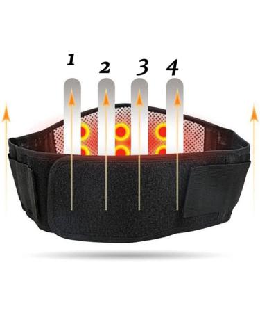 Adjustable Self-Heated Waist Belt for Lumbar Support | Pain Relief for Men & Women | Black L - Double Banded Back Support Faja - Buy Online on GoSupps.com