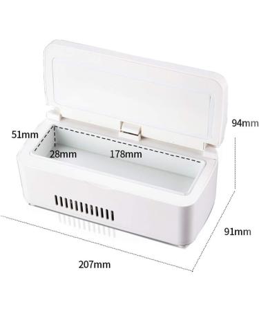 Mini Fridge Portable Insulin Cooler Medicine Refrigerated Box Intelligent Charging Insulin Fridge LCD Display Mini in White 21x9x9cm(8x4x4inch) - Buy Online on GoSupps.com