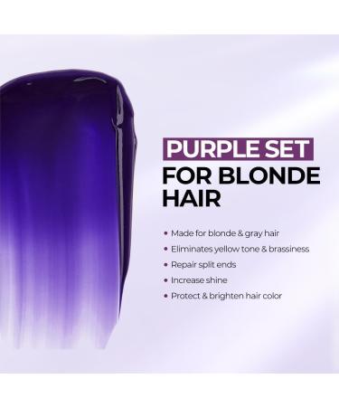  Karseell Karseell Purple Hair Mask and Purple Shampoo Neutralizes Yellow Tones Repairs Damaged Hair for Blonde Platinum White or Gray Hair 2 x 500ml - Buy Online on GoSupps.com
