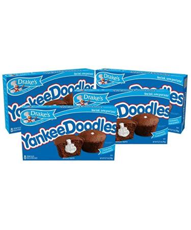 Drake's Yankee Doodles, 32 Individually Wrapped Creme-Filled Devils Food Cupcakes (Pack of 4)