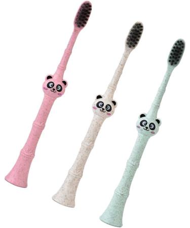 TOYANDONA 3pcs Kids Tooth Brush Kids Toothbrushes Easy to Hold Toothbrush Wheat Child Cleaning Brush - Buy Online on GoSupps.com