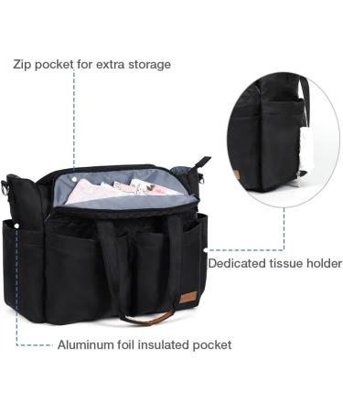 Lekebaby Stylish Large Baby Changing Bag for Mom and Dad - Quilted Black - Buy Online on GoSupps.com