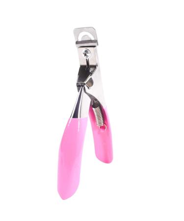 TRIXES Nail Clippers - False Nail Tip Cutters - Nail Trimmer for Acrylic or Gel Nails - Professional Nail Tip Clippers - False Nails Artificial Gel Nails Shaper - Professional Manicure Tools - Pink