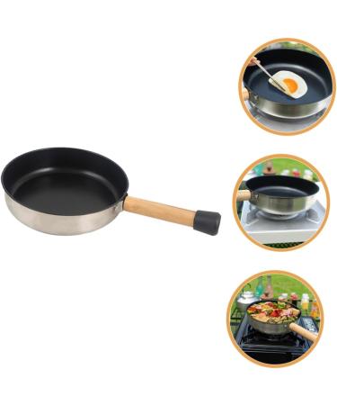 BCOATH Camping Portable Pan Egg Pan Flat Skillet Camping Cookware Griddle Pan Stainless Steel Cookware Pans Portable Camping Pan Mini Egg Cooker Multi-Function Pan Non Stick Wok Wood - Buy Online on GoSupps.com