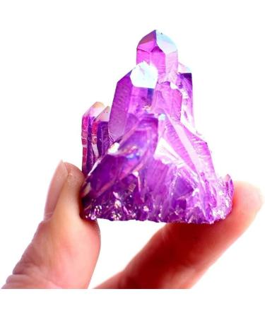 Stone 1pc New Purple Electroplated Crystal Quartz Specimen Electroplating Crystal Clusters Decoration Gift Balance Gemstone Decoration Crystal Cluster (Color : 50-60g Purple) - Buy Online on GoSupps.com