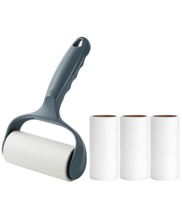 Pet Hair Lint Roller Extra Sticky Lint Remover for Couch Clothes Furniture Billiards Table Ergonomic Lint Roller 1 Reusable Handle with 4 Refills (Shadow Gray)