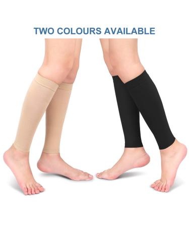 Calf Compression Sleeves 20-30mmHg Graduated Pressure for Swelling & Varicose Veins - Black-M - Buy Online on GoSupps.com