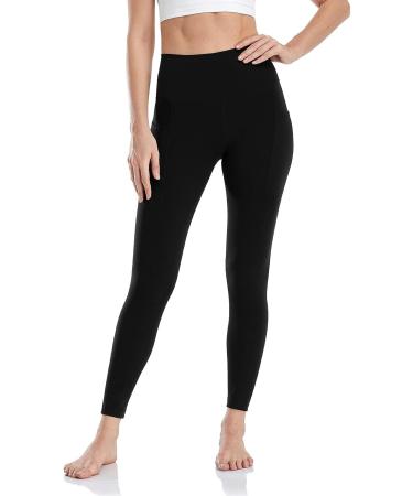 HeyNuts Essential High Waisted 7/8 Leggings with Side Pockets - 25 Compression Workout Yoga Pants for Women, Size Large, Black - Buy Online on GoSupps.com