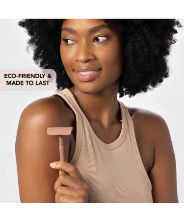 Kitsch Perfect Glide Safety Razor - Metal Handle with 5 Supply Blades | Reusable Single Blade Razor for Women - Buy Online on GoSupps.com