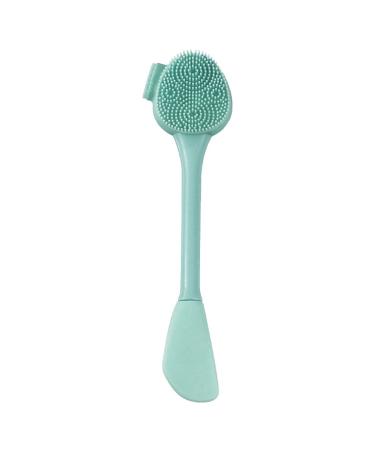 rongweiwang Facial Cleansing Brush Silicone Facial Massage Brush Exfoliating Brush Peeling Facial Cleanser Double Head Green