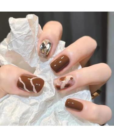 Fake Nails Art Nail Tips Press On False Nails Set Full Cover Artificial Short Square Head Fingernails For Party Decoration - Buy Online on GoSupps.com