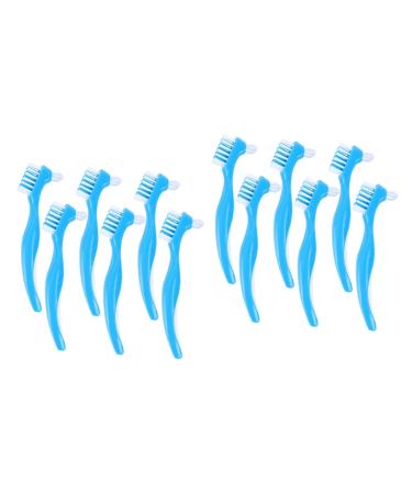 Healeved 12 STK Double prosthesis nursing comb Double-sided prosthesis brush storage box for prostheses retainer cleaning brush double-sided toothbrush brush cleaner chemicals clean