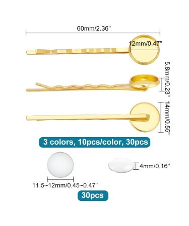 Unicraftale 30 Sets Hair Needles & Glass Cabochons - DIY Brass Hairpins & Accessories for Jewelry Production | International Shipping - Buy Online on GoSupps.com
