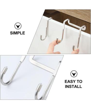 Healeved 6pcs Stainless Steel Hangers Over Door Coat Hooks Hat Hanging Hooks Perforated Door Clothing - Buy Online on GoSupps.com