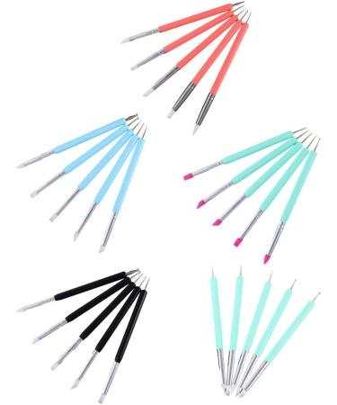 AUklOPVZZ 5pieces Wide Application Double Ended Nail Liner Brush Dotting Pen For Nail Art Designs Acrylic Nail Dotting Pen Easy style 5 - Buy Online on GoSupps.com