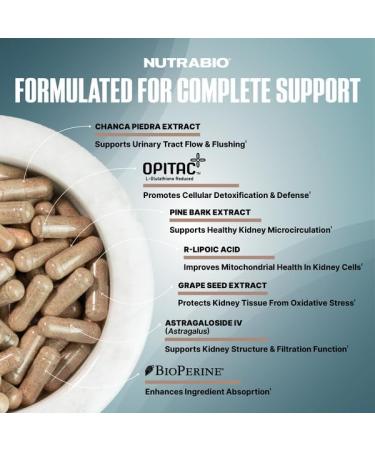 NutraBio Advanced Kidney Support Supplement- Kidney Cleanse Detox & Repair Health Supplement- 30 Servings- 90 Capsules - Buy Online on GoSupps.com
