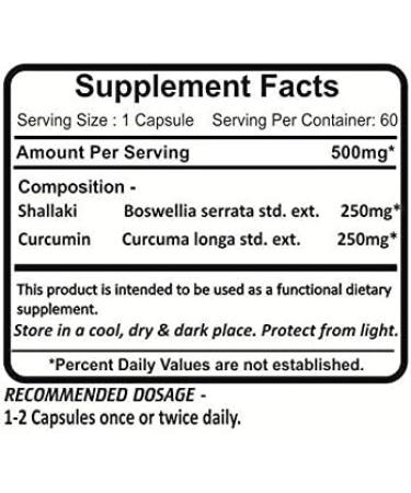 Planet Ayurveda Boswellia Curcumin, 500mg Veg Capsules - 2 Bottles - Buy Online on GoSupps.com
