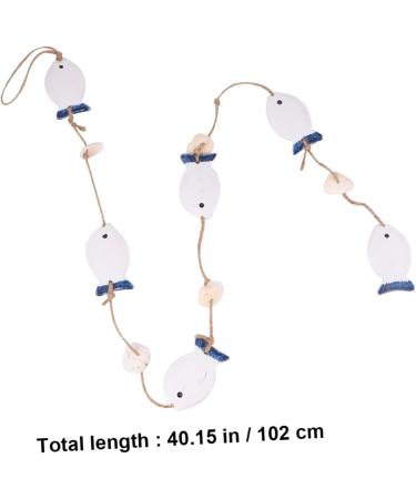 Alipis 1 Pc Fish Hanging Ornament Wedding Ornament Home Decorations Wooden Wall Hanging The Mediterranean Blue and White 102X4.2CM - Buy Online on GoSupps.com