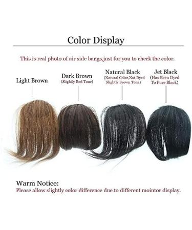 Thick Side Bangs Real Human Hair Bangs Clip In Side Bangs Straight Fringe Hair Extensions(Light Brown Color With Temples) Thick with Temple Light Brown - Buy Online on GoSupps.com