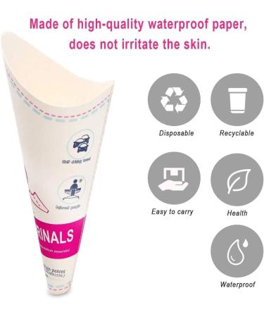 Disposable Female Urinal 40 Pieces of Paper Female Urinal Suitable for Pregnant Women Injuries Travel Camping Outdoor Activities - Buy Online on GoSupps.com