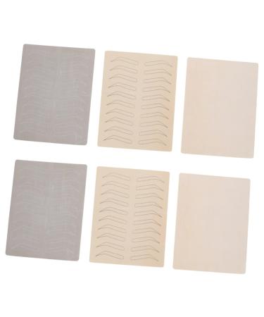 Angoily 6 pcs Embroidered Makeup Practice Brow Practicing Skin Beginner Imitation Silicone 19x14.5cmx2pcs Assorted Colorx2pcs