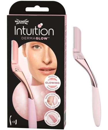 WILKINSON SWORD - Intuition Dermaglow For Women | Facial Hair Remover and Exfoliating Dermaplanning tool | Razor Handle + 3 Blade Refills 1 Count (Pack of 1) - Buy Online on GoSupps.com