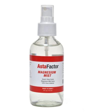 AstaFactor Hawaii Deep Ocean Magnesium Mist Spray 100% Pure & Natural 4oz. Bottle  Pure Magnesium Chloride  Made in Hawaii