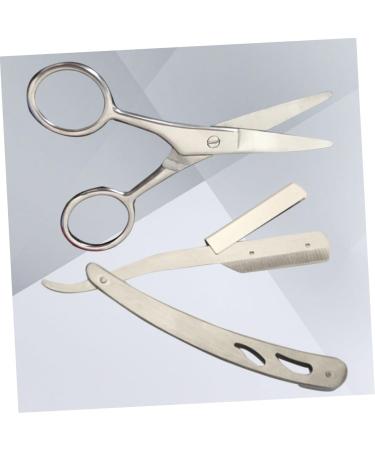 Shop Minkissy 2PCS Razor Stainless Steel Shaver & Mustache Scissors - Premium Barber Shaving Tools for Precision Manual Shaving - Buy Online on GoSupps.com