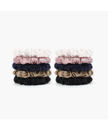 Lilysilk 100% Silk Hair Rings for Women - Ponytail Holders & Hair Ties | 10-Pack in Taupe Black Navy Pink & Ivory - Eco-Friendly & Stylish - Buy Online on GoSupps.com