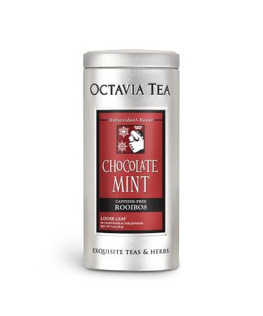 Octavia Tea Chocolate Mint (Caffeine-Free Red Tea/Rooibos) Loose Tea, 3 Ounce Tin 3 Ounce (Pack of 1)