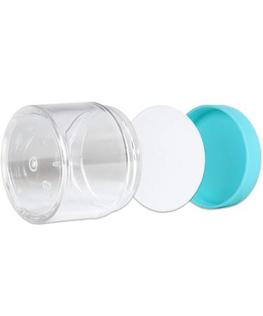 Beauticom 60ml Thick Wall Clear Acrylic Jars - 6 Leak Proof Containers with Teal Lids for Makeup Creams & Cosmetics | International Shipping Available - Buy Online on GoSupps.com