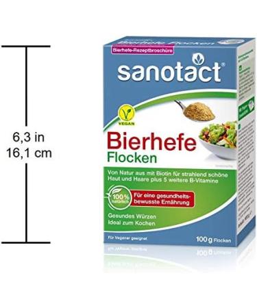 Sanotact Beer Yeast Flakes 100g | Vegan Parmesan Alternative with Biotin & 6 B Vitamins for Skin Hair & Nails | Pack of 2 Ideal for Cooking & Seasoning - Buy Online on GoSupps.com