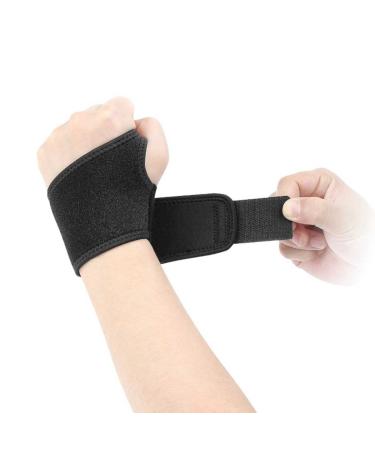 Adjustable Wrist Brace for Sports - Carpal Tunnel Support for Men & Women | Medium Left Hand - Black - Buy Online on GoSupps.com