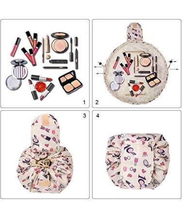 URAQT Lazy Drawstring Makeup Bag for Women Large Capacity, Waterproof Toiletry Organizer for Travel - Buy Online on GoSupps.com