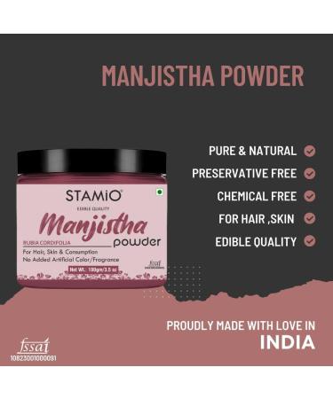 JEVR Manjistha Powder 100 gm | Pure Natural Rubia Cordifolia | Majith | in Jar 3.53 oz - Buy Online on GoSupps.com
