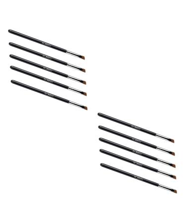 MAGICLULU Makeup Brush 10 pcs Thin Makeup Oblique Wands Supplies Flat Creative Eyeliner Eye Cosmetic Dual-use