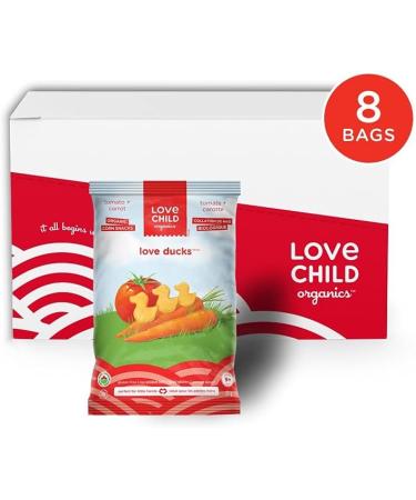 Love Child Organics Love Ducks Tomato + Carrot Corn Snacks 30 g (Pack of 1) Gluten Free by Nature's Path Tomato Carrot - Buy Online on GoSupps.com