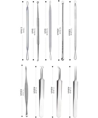 Beasters 9-Piece Non-Slip Blackhead Extractor Tool Kit Stainless Steel Acne Removal & Komedo Extractor | International Shipping - Buy Online on GoSupps.com