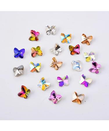 9X10Mm 12Pcs Pointedback K9 Butterfly Crystal Drill Tip Bottom Special-Shaped Rhinestone Diy Nail Stick Bead Nail Ornament - Buy Online on GoSupps.com