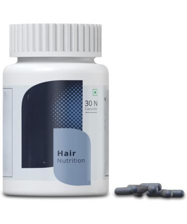 Hair Nutrition Supplement with Biotin Vitamins Minerals Amino Acids & DHT Blockers for Hair Growth Nourishment Strengthens & Reduces Hair Fall for Men & Women - 30 Veg Capsules (1 Month) - Buy Online on GoSupps.com
