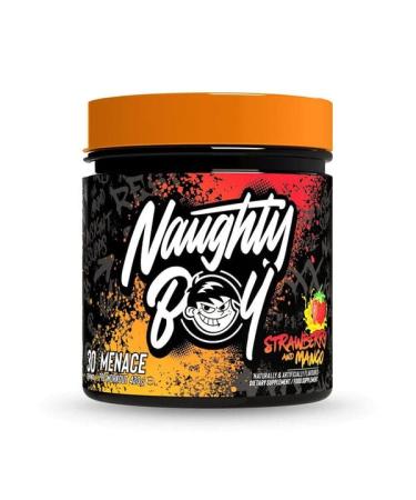 Naughty Boy Menace Pre-Workout Powder Containing Citrulline Beta Alanine & High Caffeine Energy & Focus for Men & Women - 420g/30 Servings (Strawberry Mango)