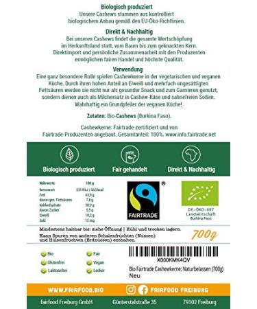 Organic Fairtrade Cashews 700g | Natural Quality Cashews from Burkina Faso | Ethical & Sustainable Snacking - Buy Online on GoSupps.com