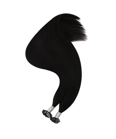 Ugeat Bonding Extensions: Premium Real Hair Keratin Flat Tip Extensions - 40cm Color 1B 50 Strands for Flawless Styles - Buy Online on GoSupps.com